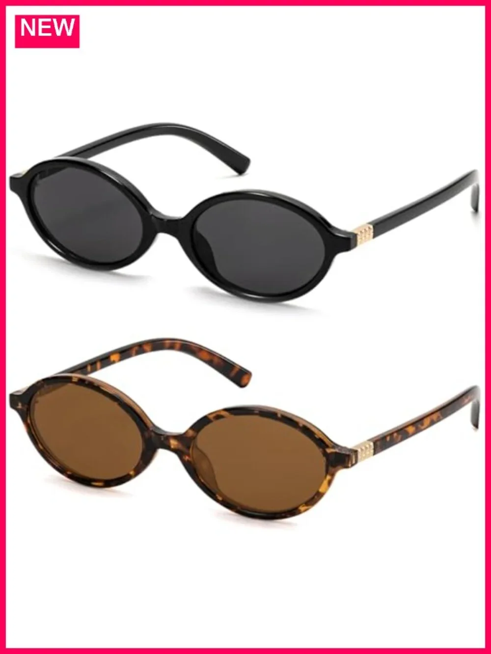 Retro Oval Sunglasses for Women Vintage 90s Y2K Trendy UV400 Protection